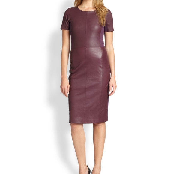 Halston Heritage Dresses & Skirts - Halston Heritage Fitted Leather Front Dress